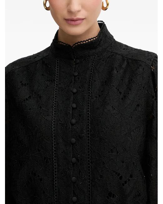 Bardot Black Olessia Lace Buttoned Top