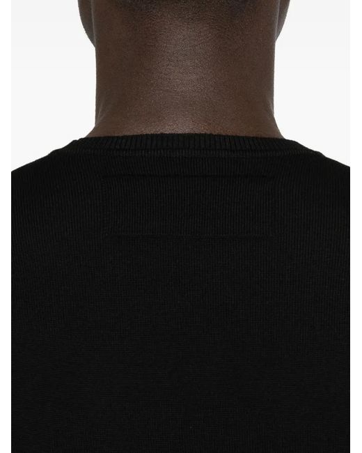 Patrizia Pepe Black Crew-Neck Sweater for men