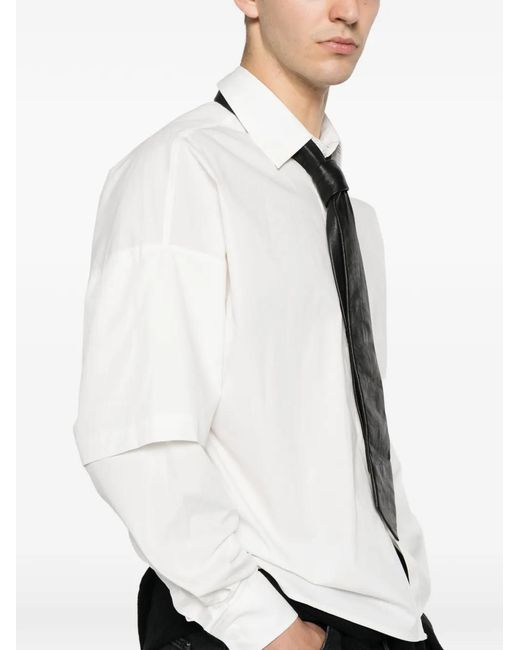 Imperial White Layered-Sleeve Shirt for men