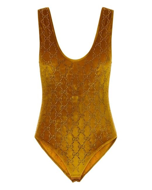 Gucci Orange Patterned Bodysuit
