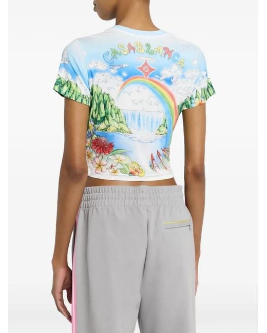 Casablanca Blue Cropped T-Shirt
