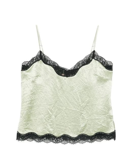 Twinset Green Lace-Trim Blouse