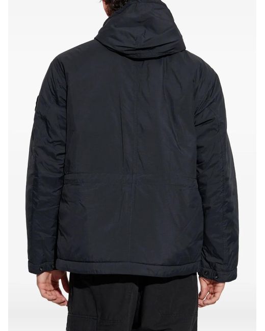 Stone Island Blue Hooded Patch-Pocket Jacket for men