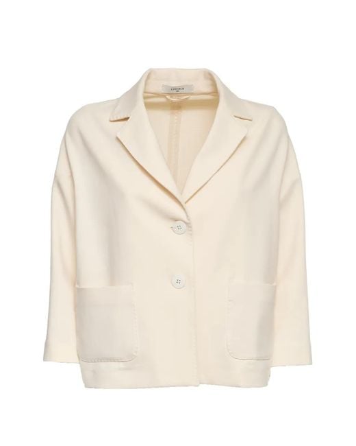 Circolo 1901 White Fleece Button Caban