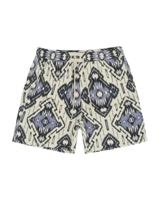 NN07 Kordelzug-Shorts mit Gregor-Ikat-Muster in White für Herren