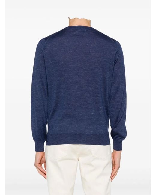 Brunello Cucinelli Blue Lightweight Sweater for men