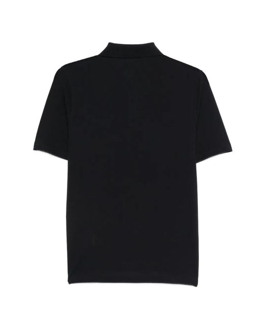Alpha Studio Black Button Polo Shirt for men