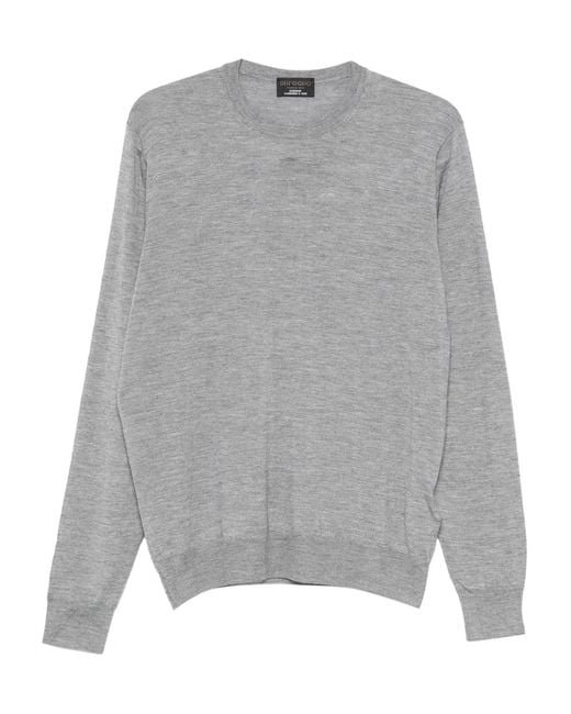Dell'Oglio Gray Crew Neck Sweater for men