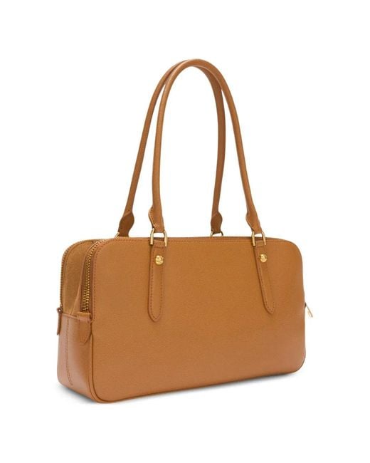 Furla Brown Boston Leather Tote Bag
