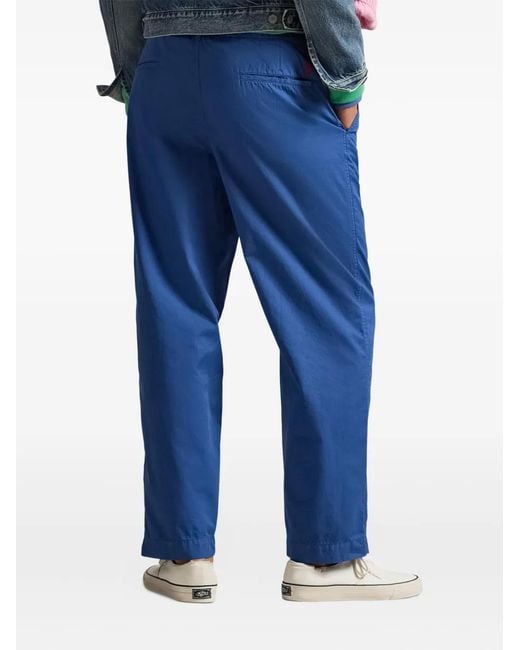 Polo Ralph Lauren Blue Elasticated Pleated Trousers for men