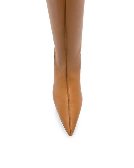 Magda Butrym Brown Pointed-Toe Knee-High Boots