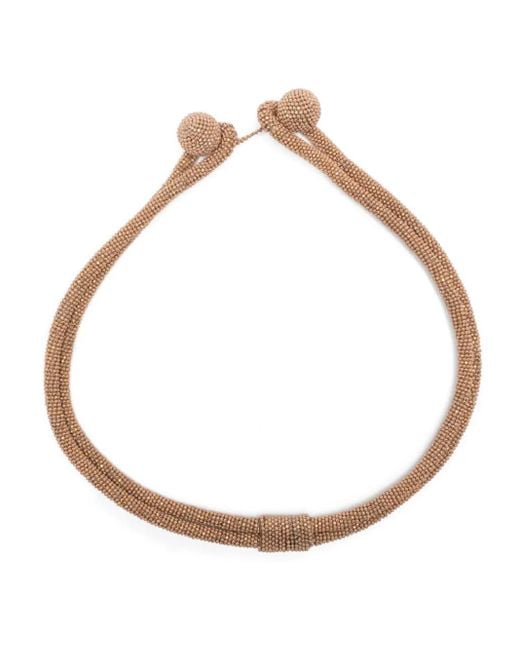 Collar con esferas de cuentas Fabiana Filippi de color White