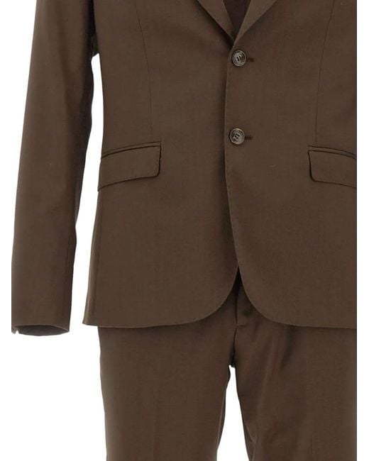 Emanuel Ungaro Brown Single-Breasted Two-Piece Suit for men