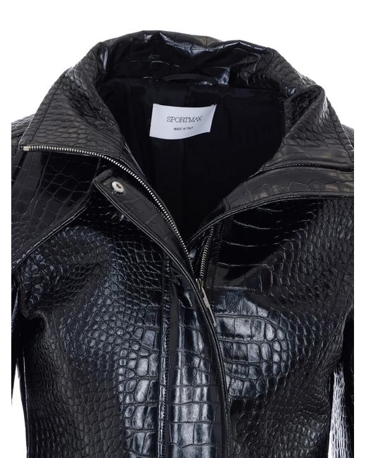 Sportmax Blue Printed Cropped Jacket