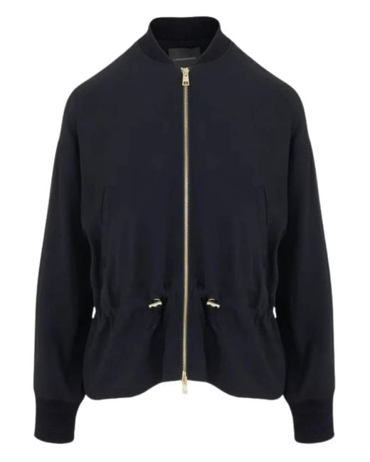 Lorena Antoniazzi Blue Zip-Fastening Drawstring Bomber Jacket