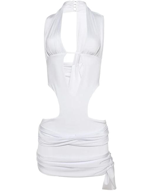 DI PETSA White Draped Mini Dress