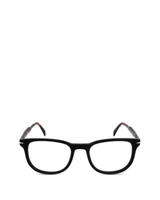 David Beckham Black Square-Frame Glasses for men