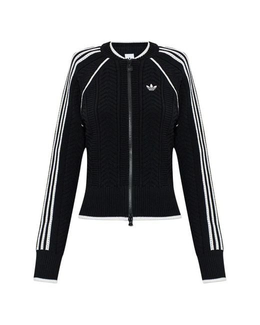 Adidas Black Cardigan À Capuche Détachable