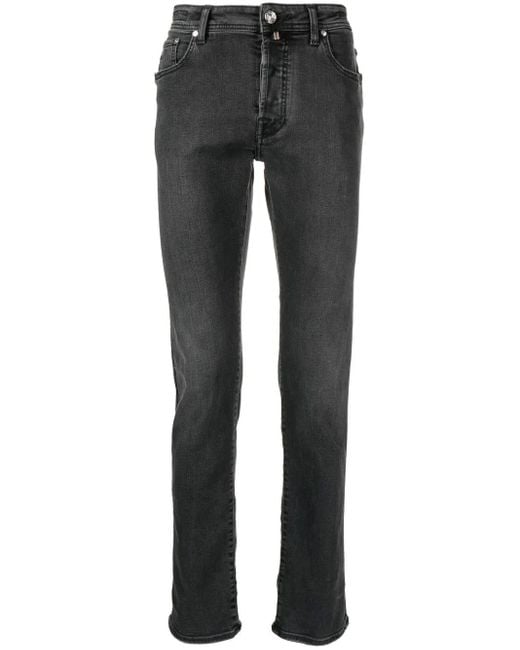 Jacob Cohen Gray Mid-Rise Slim-Fit Jeans for men