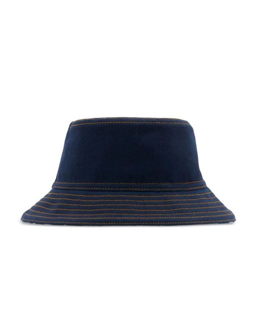 Burberry Blue Denim Reversible Bucket Hat for men