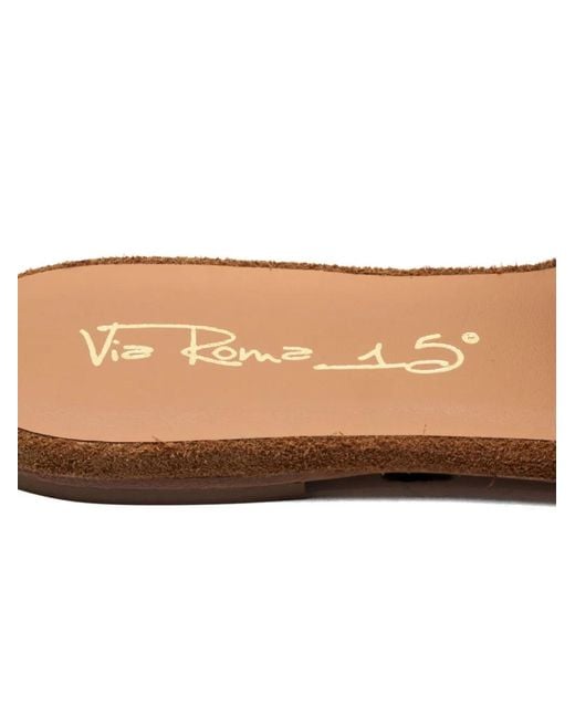 Via Roma 15 White Studded-Strap Sandals