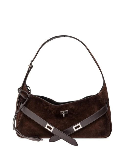 Balenciaga Brown Bel Air Buckle-Detail Shoulder-Bag