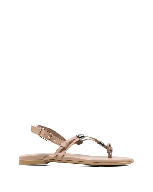SERGIO MORETTI FIRENZE Natural Buckle-Fastening Thong Sandals