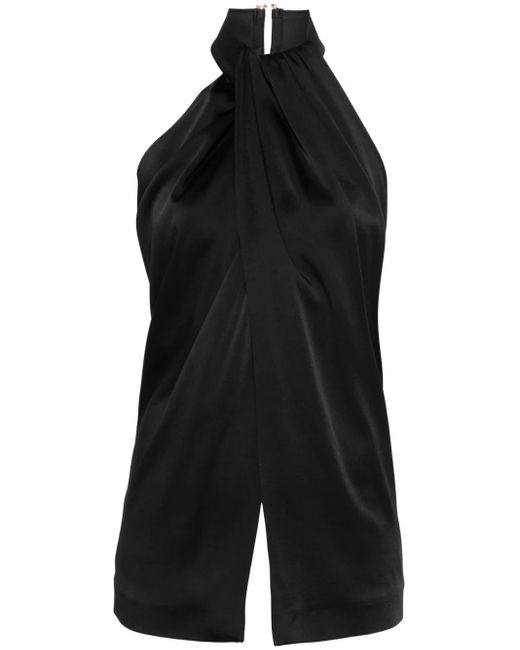 Stella McCartney ホルターネック サテンタンクトップ Black