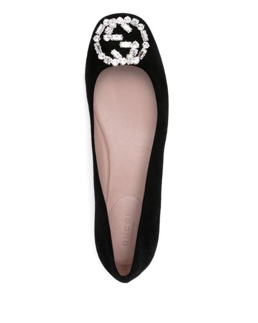 Gucci Black Interlocking-G Ballet Flats