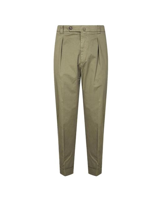 Berwich Green Garment-Dyed Pleated Trousers for men