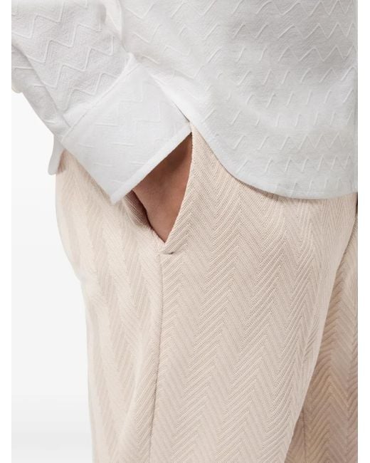 Missoni White Chevron-Knit Tailored Trousers for men