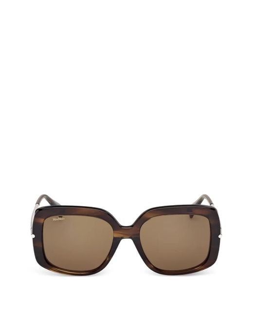 Max Mara Eyewear Brown Square-Frame Sunglasses