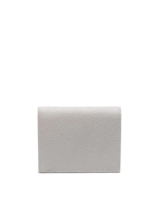 Thom Browne Gray Pebble-Grain Double Card Holder