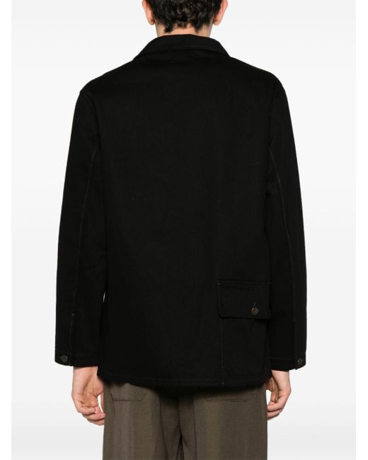 Lemaire Black Straight-collar Cotton Shirt Jacket