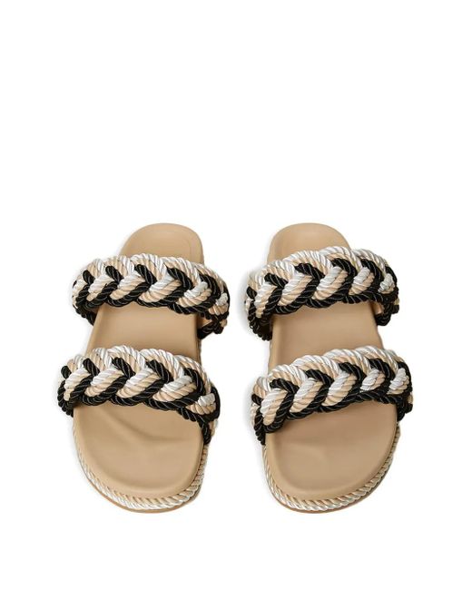 Twinset Natural Braided Double-Band Sandals