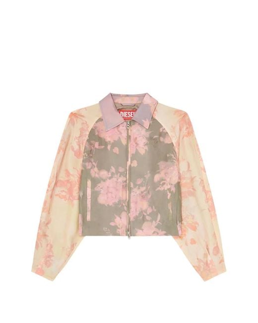 DIESEL Pink Floral-Print Bomber Jacket