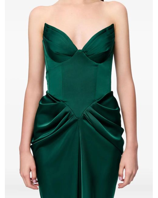Vestido largo drapeado Ana Radu de color Green