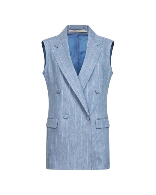 Tagliatore Blue Pinstriped Double-Breasted Jacket