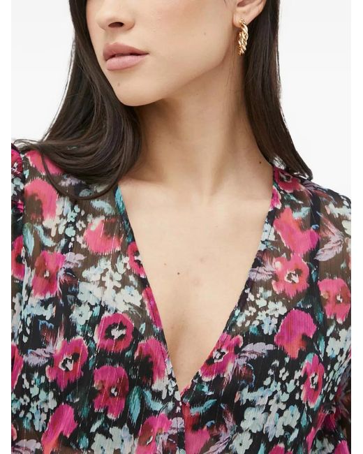 Morgan Red Floral V-Neck Mini Dress
