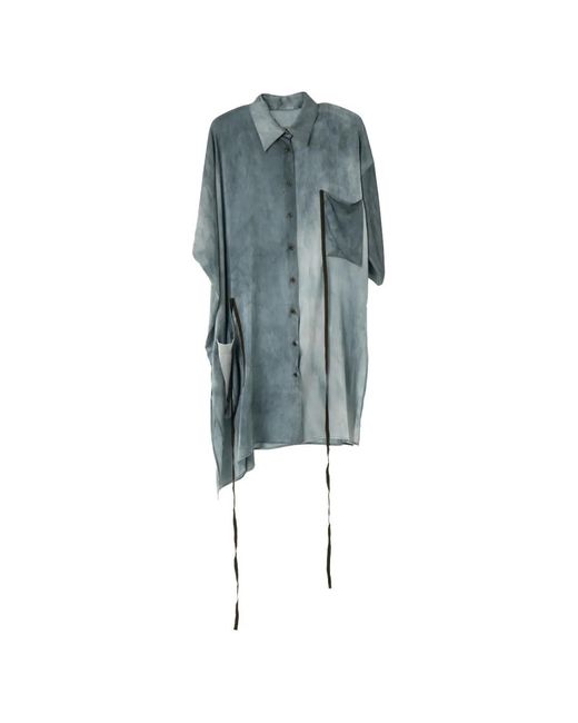 Uma Wang Blue Thetis Asymmetric Shirt