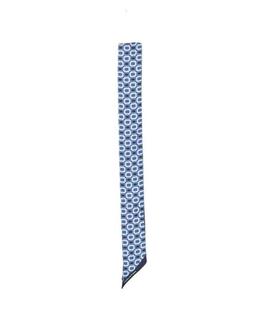 Tagliatore Blue Foulard Geometric-Print Scarf for men