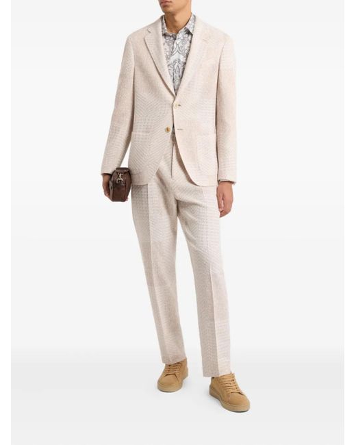 Etro Natural Herringbone-Pattern Blazer for men