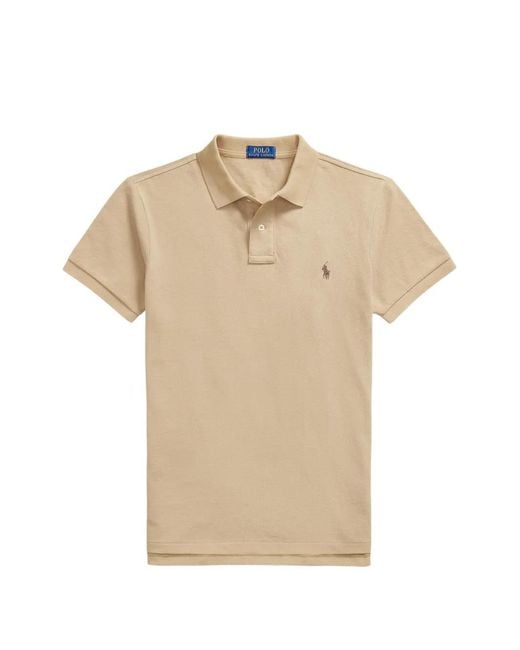 Polo Ralph Lauren Natural Embroidered Cotton Polo Shirt for men