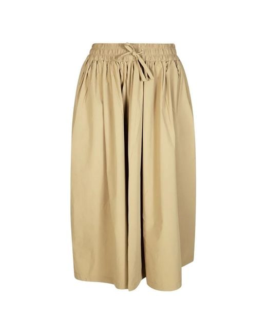 Save The Duck Natural Elasticated-Waist Midi Skirt