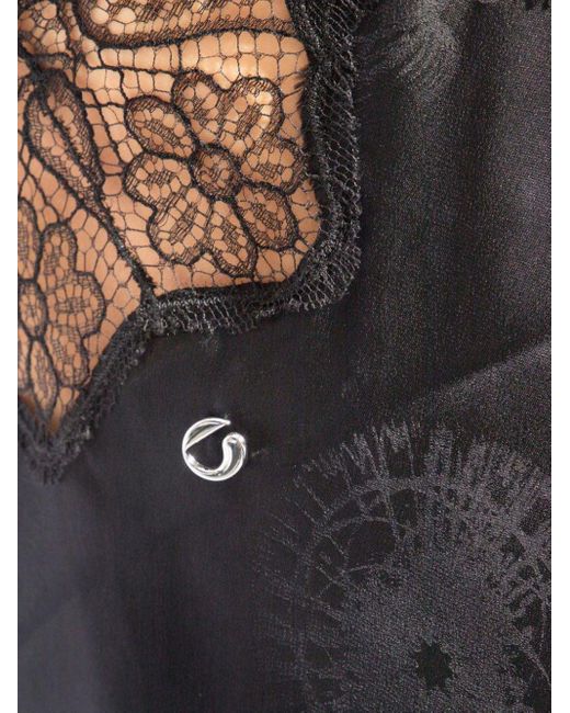 Coperni Black Lace-trim Silk-satin Tank Top