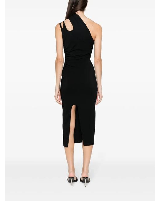 Mugler Black Ro1308 Midi Dress