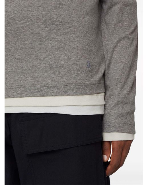 T-shirt superposé à manches longues Jil Sander pour homme en coloris Gray