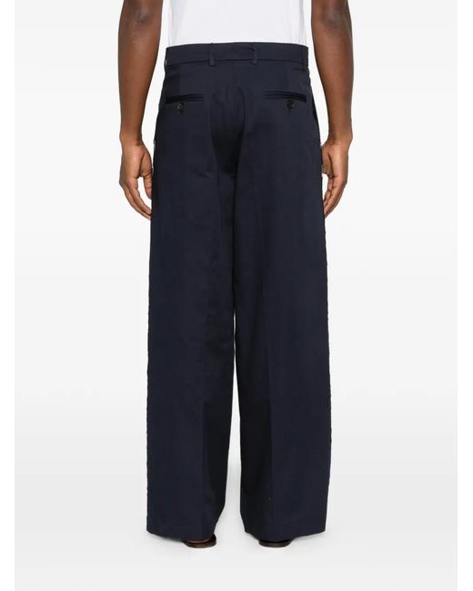 Amaranto Blue Pantalon Droit À Design Plissé for men