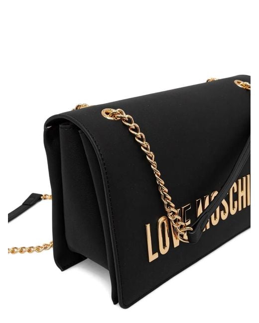 Love Moschino Black Logo Chain Crossbody Bag