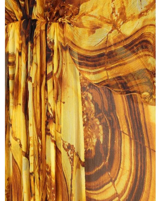 Roberto Cavalli Metallic Silk Maxi Dress